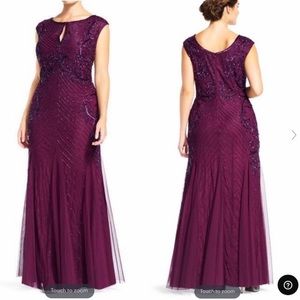 Adrianna Papell beaded keyhole gown